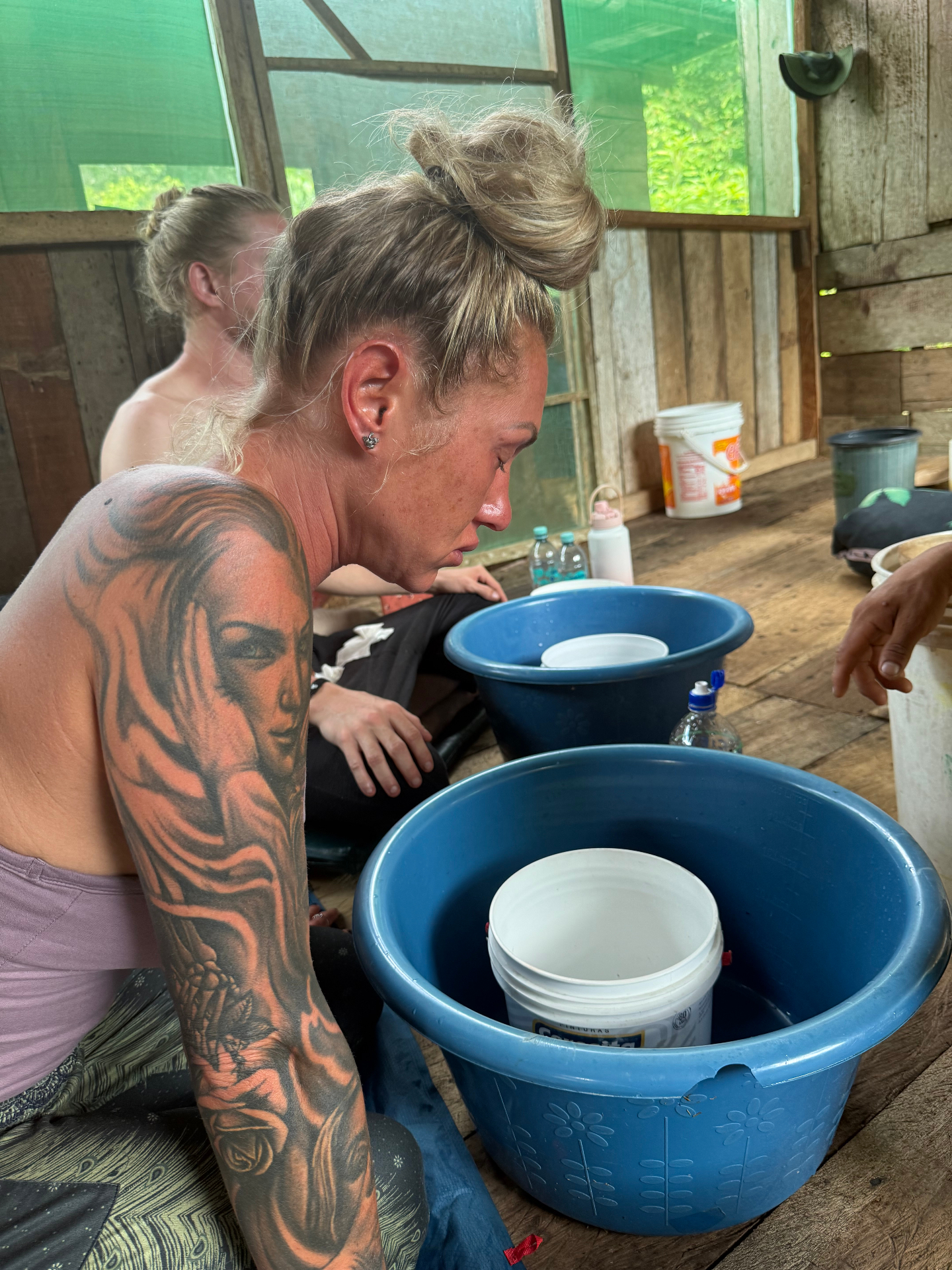 Traditional Kambo ceremony with natural medicine