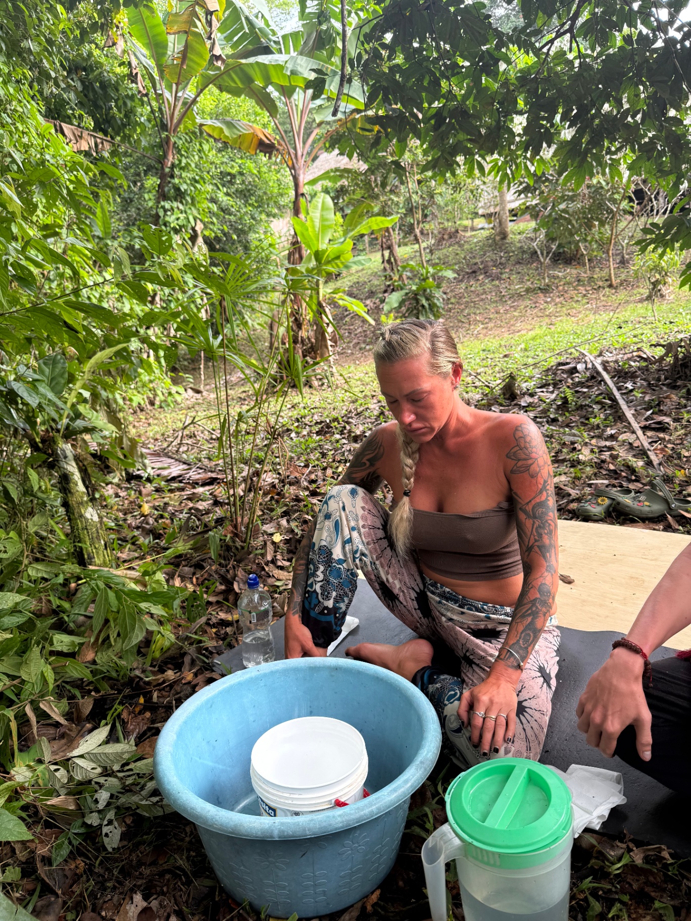Kambo healing session with traditional preparation