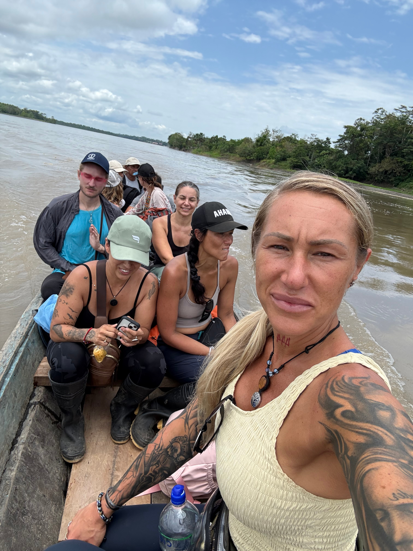 Kambo journey group on the Amazon river